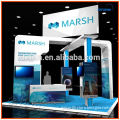 trade show booth system with lamps and tv stand
